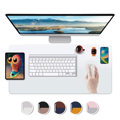 17x24 inch Office PVC Desk Pad Clear PVC Plastic Glass Blotter Mat Cover Home for Computer Laptop Keyboard Pads Painting Standing Desk Protector Pad Transparent Wipeable Waterproof with Mouse Pad - size: 17x24 inch