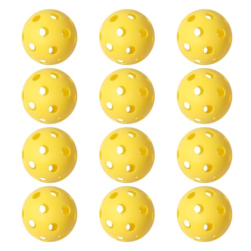 GSE Plastic Practice Baseballs, Hollow Airflow Softballs Training | 26-Holes Lightweight Balls, for Pitching, Batting, Catching for All Skill Levels, for Indoor & Outdoor Games, 2.75", 0.9 oz - color: Yellow, style: 24-PACK