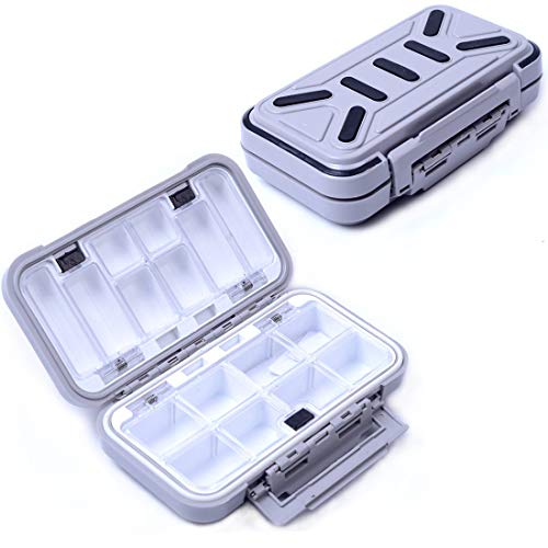 Fishing Lure Boxes, Waterproof Portable Tackle Box Organizer With Storing Tackle Set Plastic Storage - Mini Utility Lures Fishing Box, Small Organizer Box - color: C-Grey-M