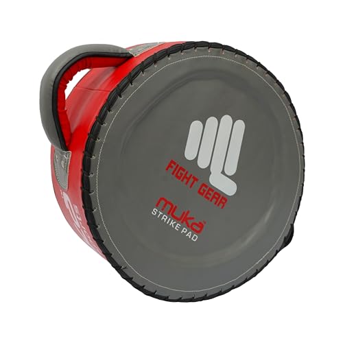 Round Boxing Pad for Men - Synthetic Leather Punching Mitts Coaching Shield - MMA Muay Thai Kickboxing Strike Pads for Karate, Training, Taekwondo, Martial Arts - color: Red