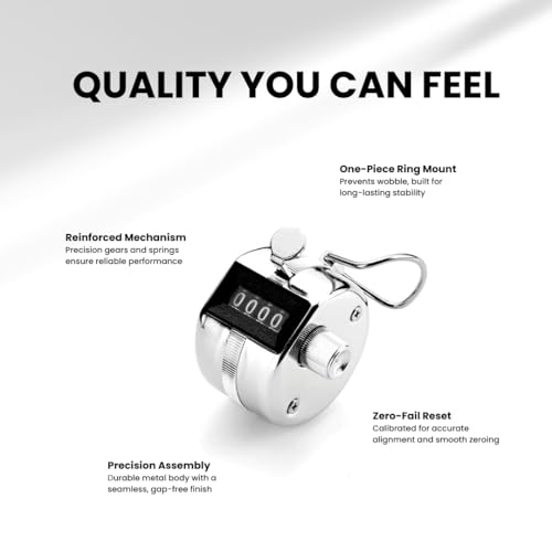 TC-04 Handheld Tally Counter, Digital Pitch Counter Clicker, Mechanical Lap Counter, Taiwan Made Heavy Duty Counter - size: 4-Pack