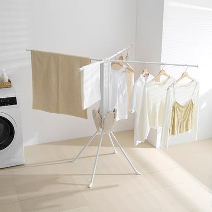 RFOUO Foldable Clothes Drying Rack with Aluminum 4 Rods 16 Clips - color: Aluminium