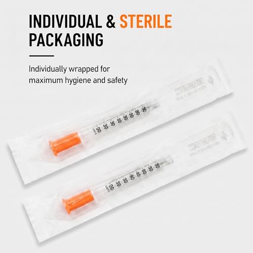 Pack of 40 1ml 30G x 5/16 Inch (0.3mm x 8mm) , U-100 Lab Tools, Individual Wrapped - color: 40PCS-30G5/16