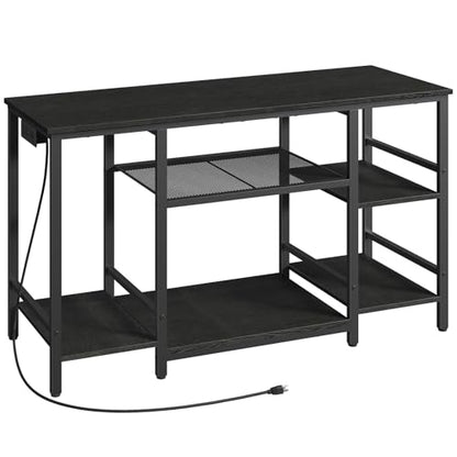 MAHANCRIS 55-75 Gallon Fish Tank Stand with Power Outlet, 3-Tier Metal Frame Aquarium Stand, Heavy Duty Reptile Terrarium Tank Stand, 52.0" L x 19.7" W x 29.9" H, 800 LBS Capacity, Black FTBK55E01 - color: Black