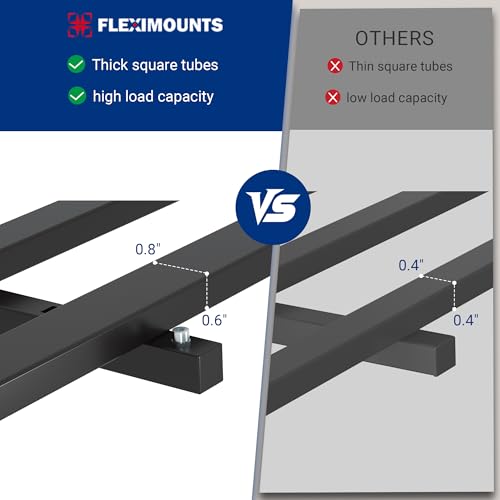 FLEXIMOUNTS 2-Pack 2x6ft Garage Wall Shelving with 8 Hooks, 1200lbs, Black | Heavy Duty Garage Shelving Wall Mounted, Rustproof Finish, Storage for Power Tools, Garden Supplies, Storage Bin, Lite Series - size: 2 pack-2x6 ft