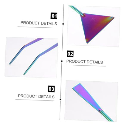 3pcs Colored Titanium Coated Stainless Steel Aquarium Tools Kit Tweezers and Spatula Set for Fish Tank Water Plants Cleaning