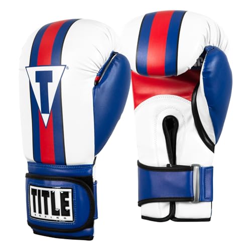 Title Boxing World Bag Boxing Gloves - color: Blue/White/Red, size: 14 oz