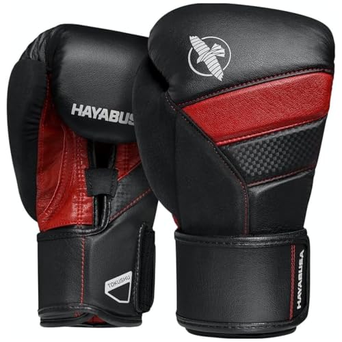 Hayabusa T3 Boxing Gloves - Sparring - color: Black/Red, size: 10oz