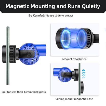 1050 GPH Aquarium Circulation Pump Wave Maker Power Head with magnetic mount Suction Blue - size: 1050 GPH (Blue)