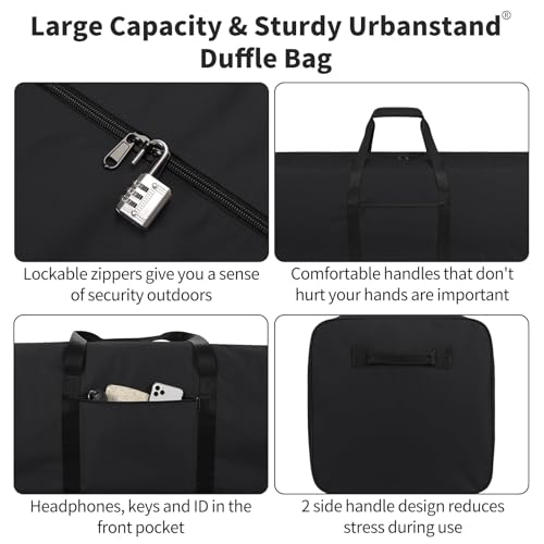 Urbanstand 48 inch Foldable Duffel Lock Zipper Travel Camp, Black 2Pack - color: Black, size: 48 Inch