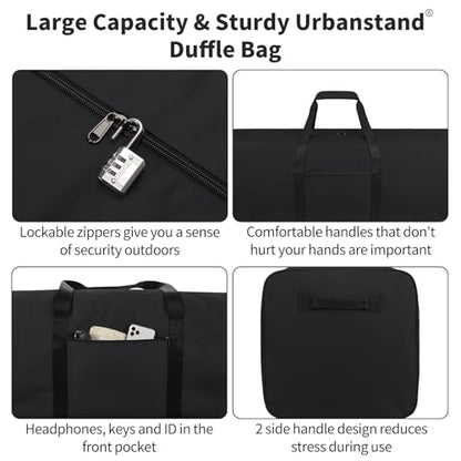 Urbanstand 48 inch Foldable Duffel Lock Zipper Travel Camp, Black 2Pack - color: Black, size: 48 Inch