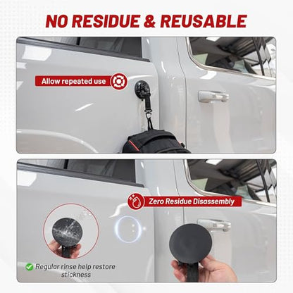 RED WOLF Heavy Duty 90MM Suction Cup Anchor Tie Down with Rotatable Hanging Hook Hold up to 100 LBs/45.36KG Each for Outdoor Camping Tarp Car Window Ceiling Awning RV Board Boat Vehicle Glass Surfing - size: 90MM Suction Cup