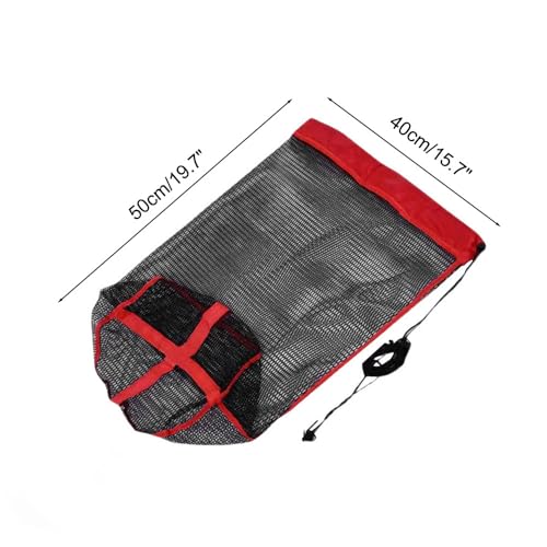Fishing Mesh Net, Nylon Foldable Fish Collection Bag with Drawstring for Small Fish Crab Crayfish - size: 40x50CM