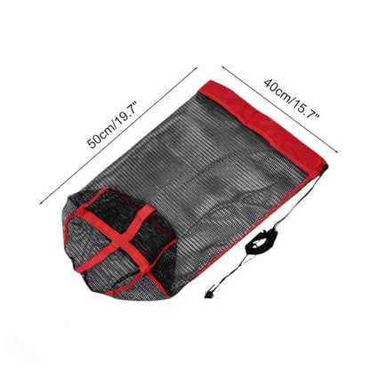 Fishing Mesh Net, Nylon Foldable Fish Collection Bag with Drawstring for Small Fish Crab Crayfish - size: 40x50CM