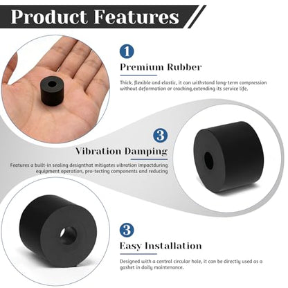 8 PCS Multi Purpose Rubber Spacer, 1-1/5" OD x 5/16" ID x 1" Thickness Rubber Washers for Screws, Anti Vibration Pads for Bolts, Car, Boat, Home (30 * 8 * 25mm) - size: 1-1/5" OD x 5/16" ID x 1" Thickness