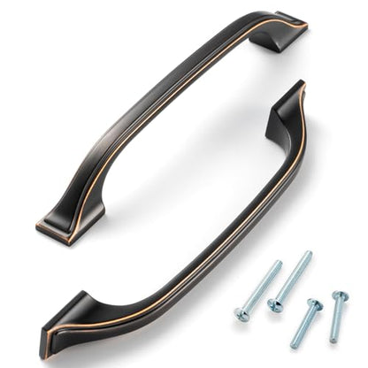 10 Pack 5 Inch Oil Rubbed Bronze Cabinet Pulls Brushed Bronze Cabinet Handles Bronze Kitchen Hardware for Cabinets Drawer Dresser ZP2409 Cupboard Bedroom Closet Bathroom Vanity - color: Oil Rubbed Bronze, size: 5" Hole Centers-10 Pcs