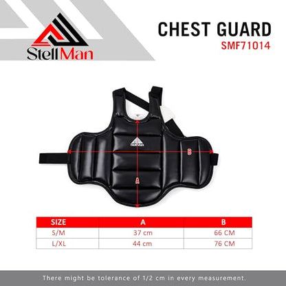 Reversible Boxing Body Protector Chest Guard for MMA, Muay Thai & Taekwondo, Adjustable Sparring Training Vest - size: Small-Medium