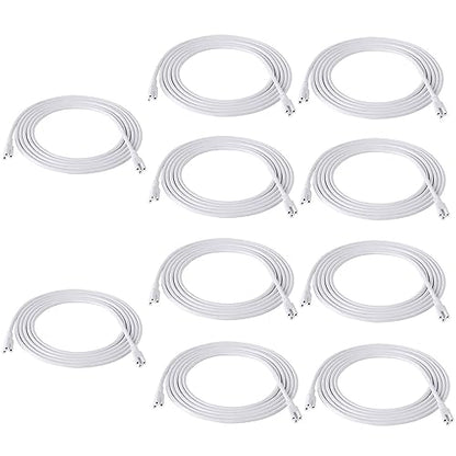 T5 T8 Extension Cords,10ft Lamp Connecting Wires,3-Prong Power Cables,Female to Female End Connectors for LED Tube,Under Cabinet,Shop Lights,Pack of 10