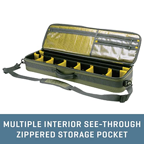 Allen Company Cottonwood Fly Fishing Rod & Gear Bag Case, Hold up to 4 Fishing Rods, Heavy-Duty Honeycomb Frame - Gray/Lime or Olive Green - color: Olive Green