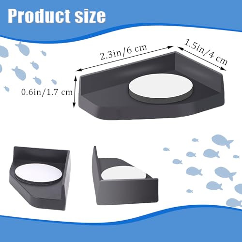8PCS Fish Tank Corner Pad Protector, Anti-Skid Aquarium Glass Angle Cover for Home Furniture Edge, Black Fish Aquarium Base Corner Guard Foot Pad for Shock Absorption