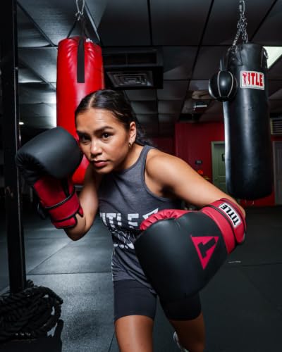 TITLE Boxing Conquest Training Boxing Gloves - color: Black/Red, size: 14 oz