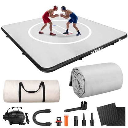 Wrestling Mat Inflatable 8x8/ 10x10 FT Flodable Jiu Jitsu Mats Portable 4” for Home Training, BJJ, MMA, Grappling, Judo, Martial Art, Boxing Indoor Outdoor - size: 13 ft x 13 ft x 4 in