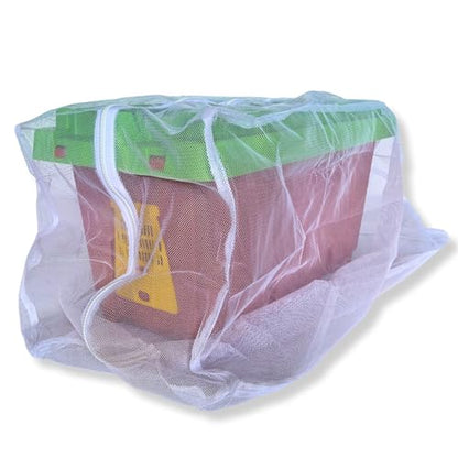 The Mesh Bag Designed for Beekeepers to Move Bees Safely and Securely with High Strength Mesh, YKK Zipper and Safety Lock Stiching - Package or Nucleus Hive - size: Buzz Bag Nuc