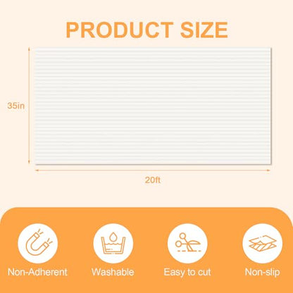 Shelf Liners for Kitchen Cabinets Drawer Non Adhesive Non-Slip Liner 35 Inches x 20 FT Waterproof & Oil-Proof Durable Material Fridge Liner for Shelves - size: 35"W x 240"L