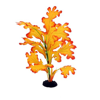 2-Pack 12 Inch Aquarium Silk Aquarium Plants, Artificial Plastic Plant for Small Tank, Goldfish, Fish Hides (Yellow, 12 Inch)