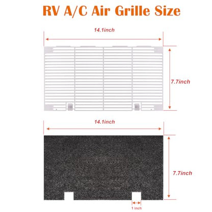 RV A/C Ducted Air Grille for Dometic, Duo-Therm RV Air Conditioner Grille, RV Air Conditioner Cover with RV AC Filter Replacement for Dometic 3104928.019 Polar White 14.1" x 7.7"
