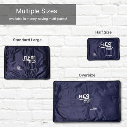 FlexiKold Gel Ice Packs (Standard Large: 10.5" x 14.5") for Injuries Reusable, Back Pain Relief, Knee Wrap, After Surgery, Ice Pack for Knee, Shoulder - 6300-COLD by NatraCure - size: Large (Pack of 1)