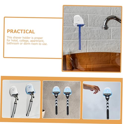 DOITOOL 10pcs Plastic Razor Holders Suction Cups Wall Razor Storage Rack for Efficient Space-saving Showers Durable Bathroom Shaving Tool Stand Compact Design Easy Installation