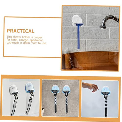 DOITOOL 10pcs Plastic Razor Holders Suction Cups Wall Razor Storage Rack for Efficient Space-saving Showers Durable Bathroom Shaving Tool Stand Compact Design Easy Installation
