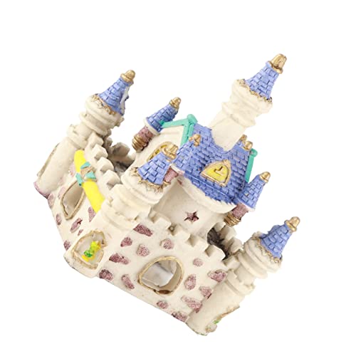 Aquarium Resin Castle Decoration, High Simulation Roman Castle Ornament for Fish Tank, Lifelike Aquatic Hideout with Safe Non - Resin for Freshwater and Saltwater