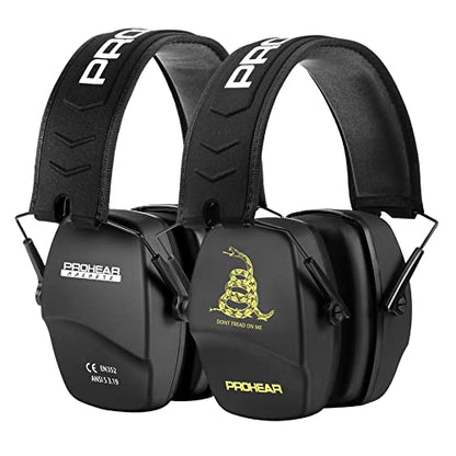 PROHEAR 016 Shooting Ear Protection Earmuffs 2 Pack, NRR 26dB for Gun Range, Hunting -Black and DOTM - color: Black+black-dtom