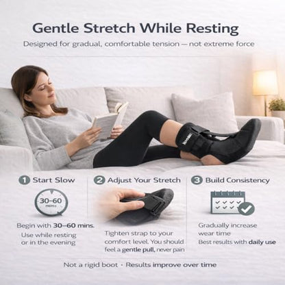 Plantar Fasciitis Night Splint, Foot Roller & Lacrosse Ball for Tension Relief, Foot Pain Relief Heel Spur, Arch Pain, Achilles Tendonitis, Comfortable and Gentle Foot Brace Men and Women (S) - size: Small