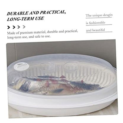 Luxshiny Household Fish Steaming Holder with Lid for Microwave Capacity Fish Steamer Plate with Vent Quick Heat Transfer and Food Steamer for Family Cooking