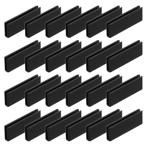uxcell 24Pcs Plastic Glass Connector, Suitable for 3mm Thick 180 Degree Glass to Glass Clamp, Fixing Bracket Rimless Clip Holder for Aquarium Fish Tank Display Shelves, Black - color: Black, size: 3mm