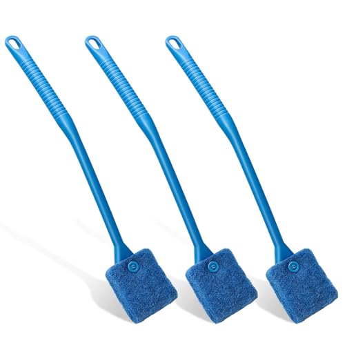Fish Tank Cleaner with Five Sided Sponge Brush and Long Handle Aquarium Scrubber Alage Scraper for Glass Aquariums Terrarium Home Kitchen(3Pack) - size: 3 Pack