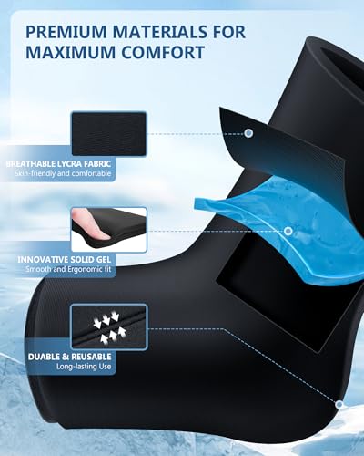 Ankle Foot Ice Pack, Expert Solid Gel Cold & Hot Therapy for Ankle Recovery | Heel Foot Ice Wrap, Stay Flexible After Frozen, 360° Foot Coverage, Easy Wear, Soft Fabric, Achilles & Plantar Relief - size: Lx1, style: Original