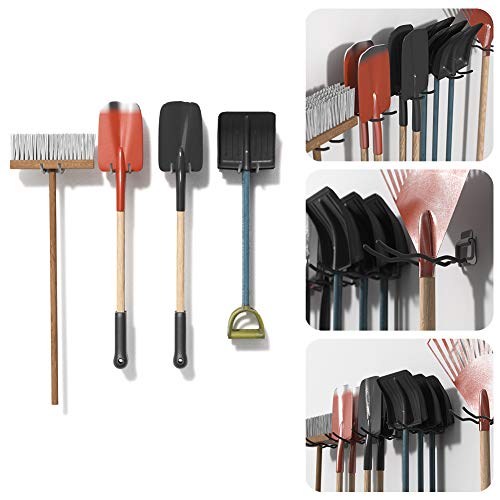 TORACK Garage Tool Organizer Hooks, 4-Pack Heavy-Duty 12" Steel Wave Hooks | Wall Mount Garage Storage Utility Hook for Car Tires, Ladder, Chairs, Power tools, Garden tools - size: 4-Pack 12" Wave Hooks