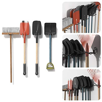 TORACK Garage Tool Organizer Hooks, 4-Pack Heavy-Duty 12" Steel Wave Hooks | Wall Mount Garage Storage Utility Hook for Car Tires, Ladder, Chairs, Power tools, Garden tools - size: 4-Pack 12" Wave Hooks