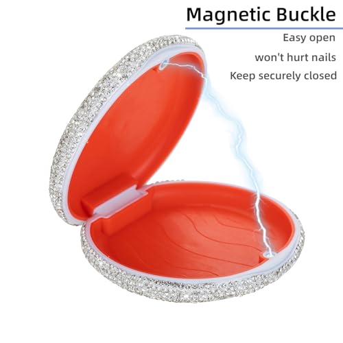 Retainer Case Cute Mouse Guard Case Slim Aligner Case Compatible with Invisalign Bling Night Guard Case Orthodontic Retainer Box Magnetic Denture Holder (Sliver) - color: silver