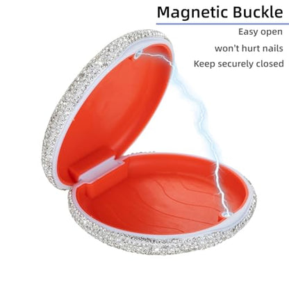 Retainer Case Cute Mouse Guard Case Slim Aligner Case Compatible with Invisalign Bling Night Guard Case Orthodontic Retainer Box Magnetic Denture Holder (Sliver) - color: silver