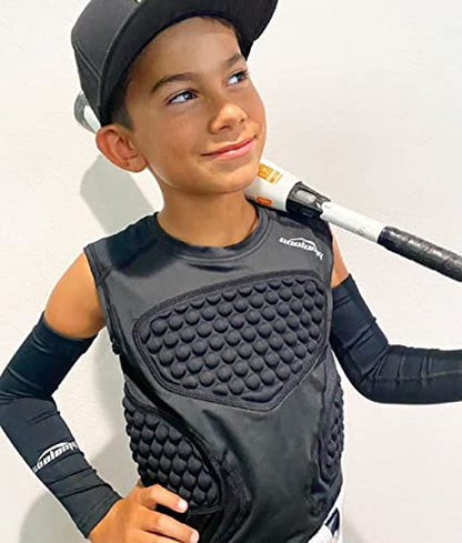 COOLOMG Youth Chest Protector Baseball Softball Football Lacrosse - color: Pure White, size: Large
