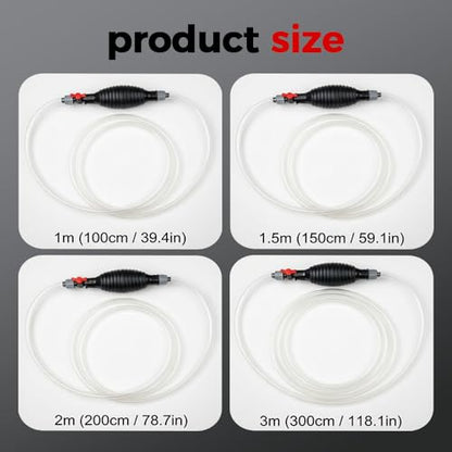 Multifunctional Liquid Siphon Pump with Self-contained Valve, 2026 New Hand Fuel Transfer Pump, Large Diameter Manual Fluid Extractor for Gasoline, Fuel, Diesel, Water, Fish Tank (With 1.5M Hose)