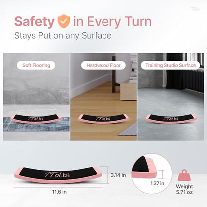 Turn Board for Dancers and Skaters, Ballet and Figure Skating Spinner - color: Pink Premium