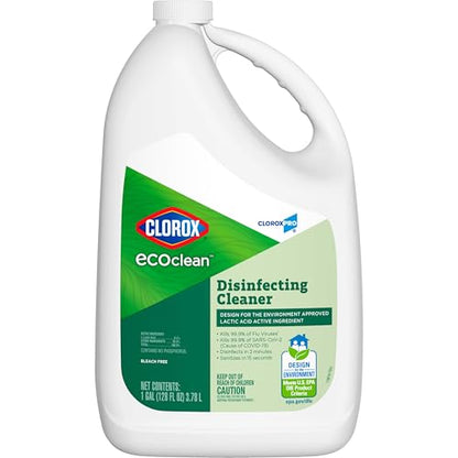 CloroxPro EcoClean Disinfecting Cleaner Refill, 128 Fluid Ounces | Disinfects in 2 Minutes, Sanitizes in 15 Seconds, Kills 99.9 Percent of Flu Viruses and SARS-CoV-2, Bleach Free - size: 128 Fl Oz (Pack of 1)