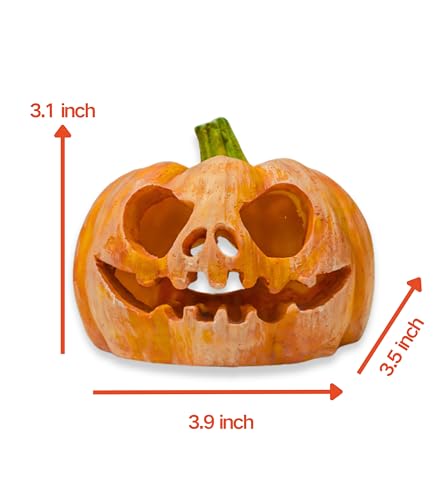 Fish Hideout Pumpkin Shaped Fish Cave Pumpkin Figurine Shrimp Hide Reptile Shelter House for Halloween Fish Tank Aquarium Decoration Pumpkin Aquarium Decoration Halloween Pumpkin Set