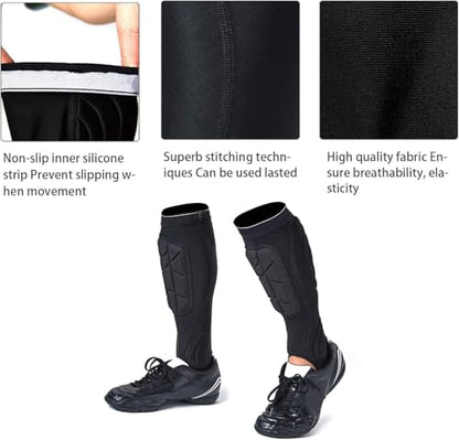 Soccer Shin Guards, Soccer Protective Gear with Calf and Ankle Pads, Shin Guard Pads for Youth and Adult - color: Black, size: X-Large